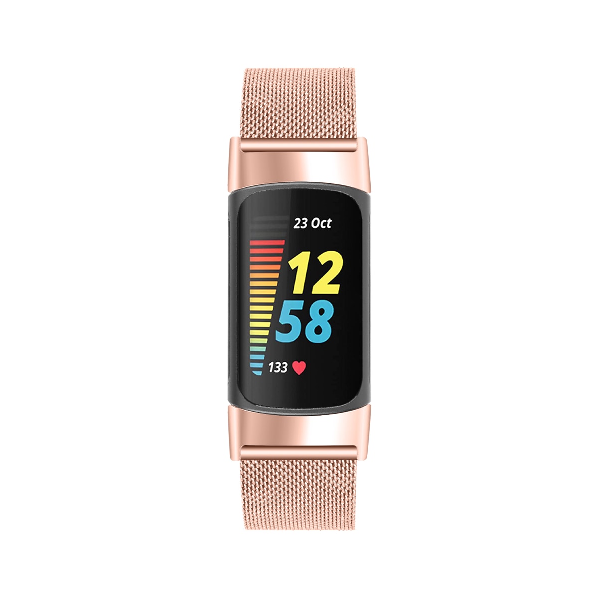 Fitbit Charge 5 armbånd i rustfritt stål Rose gull