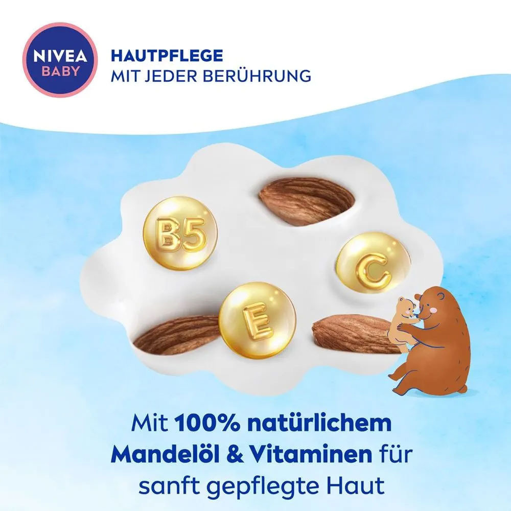 (200ml) Soft Creme Gesicht & Körper Baby Pflege Lotion mit Mandelöl / Vitamine (80529)