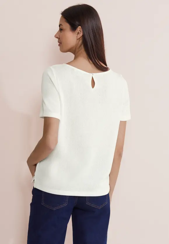 Shirt im Strick Look - off white