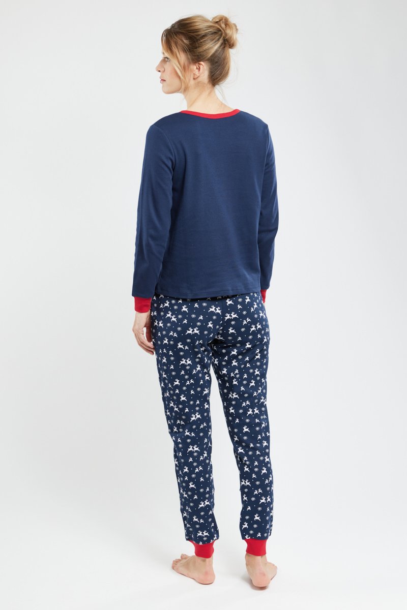 Pyjama jogging à motifs - coton épais