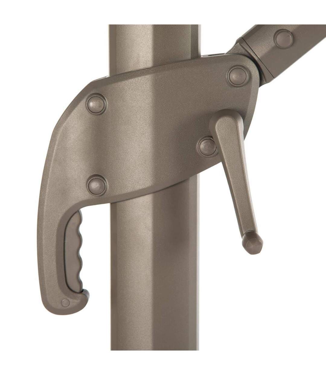 Parasol déporté carré Eléa - Inclinable - L. 300 x l. 300 cm - Marron noisette et tonka