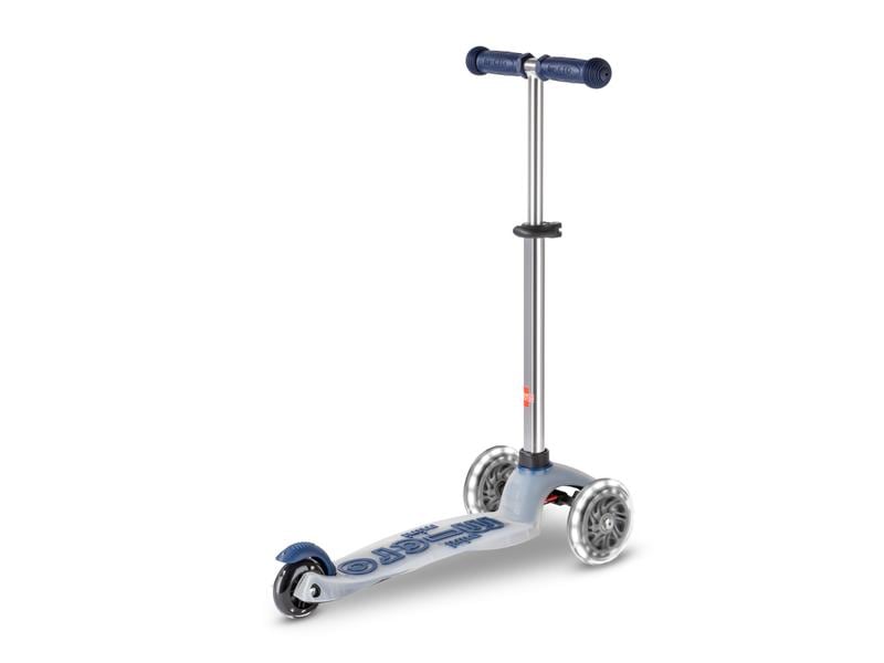 Micro Mobility Kickboard Mini Micro Deluxe Flux LED Navy Kinderroller mit 3 Rädern
