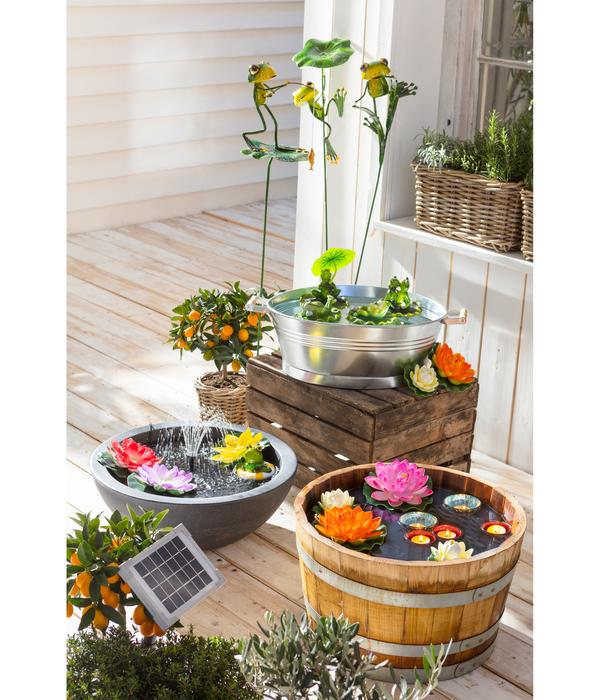 Dehner Zink-Wanne mit Holzgriffen, oval,