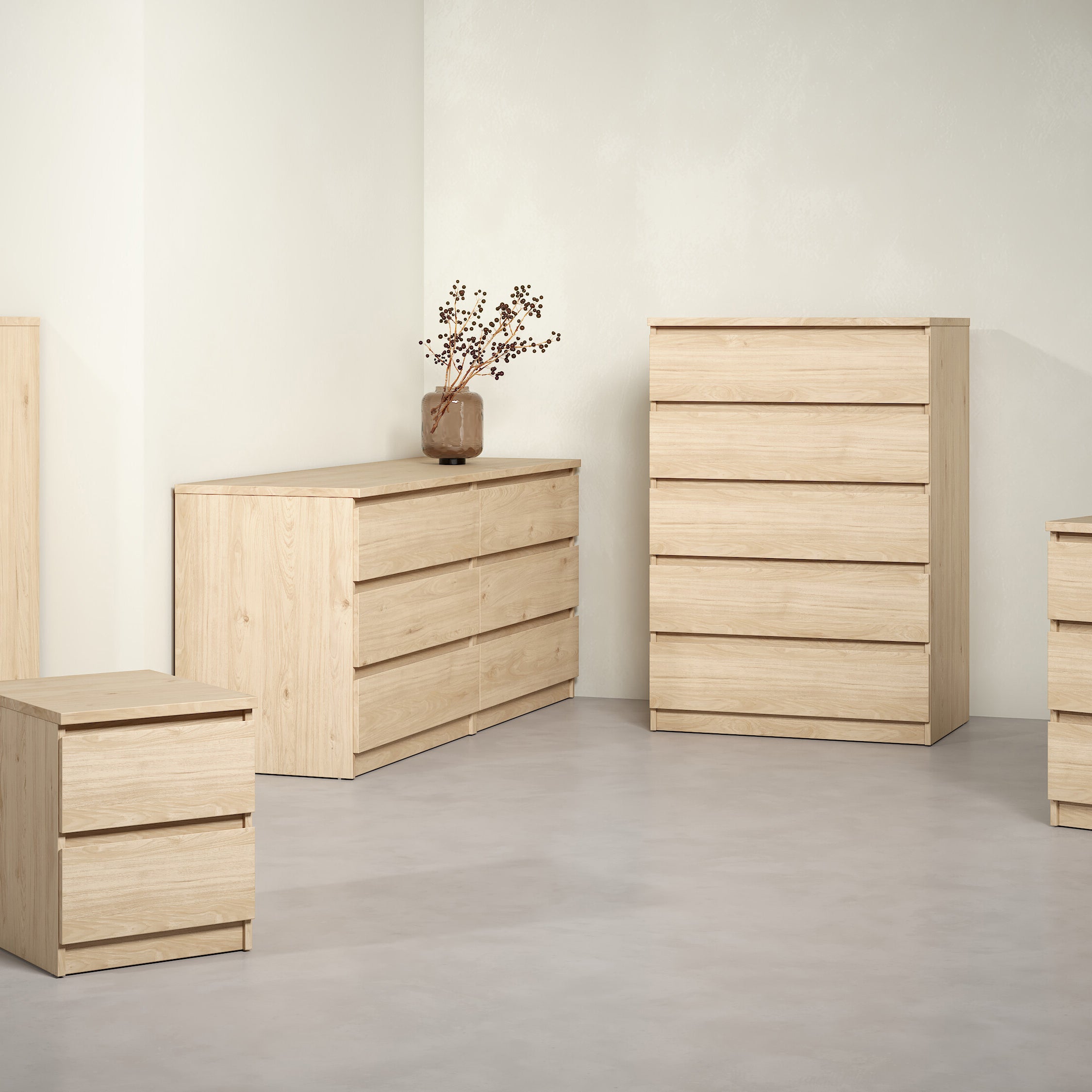 by fonQ basic Slide Ladekast - 3 lades - Eiken