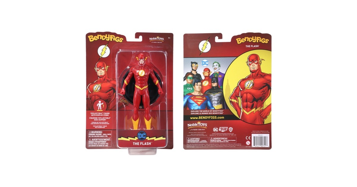 Noble CollectionDC Comics: The Flash Bendyfig speelfiguur  (Rood/geel)