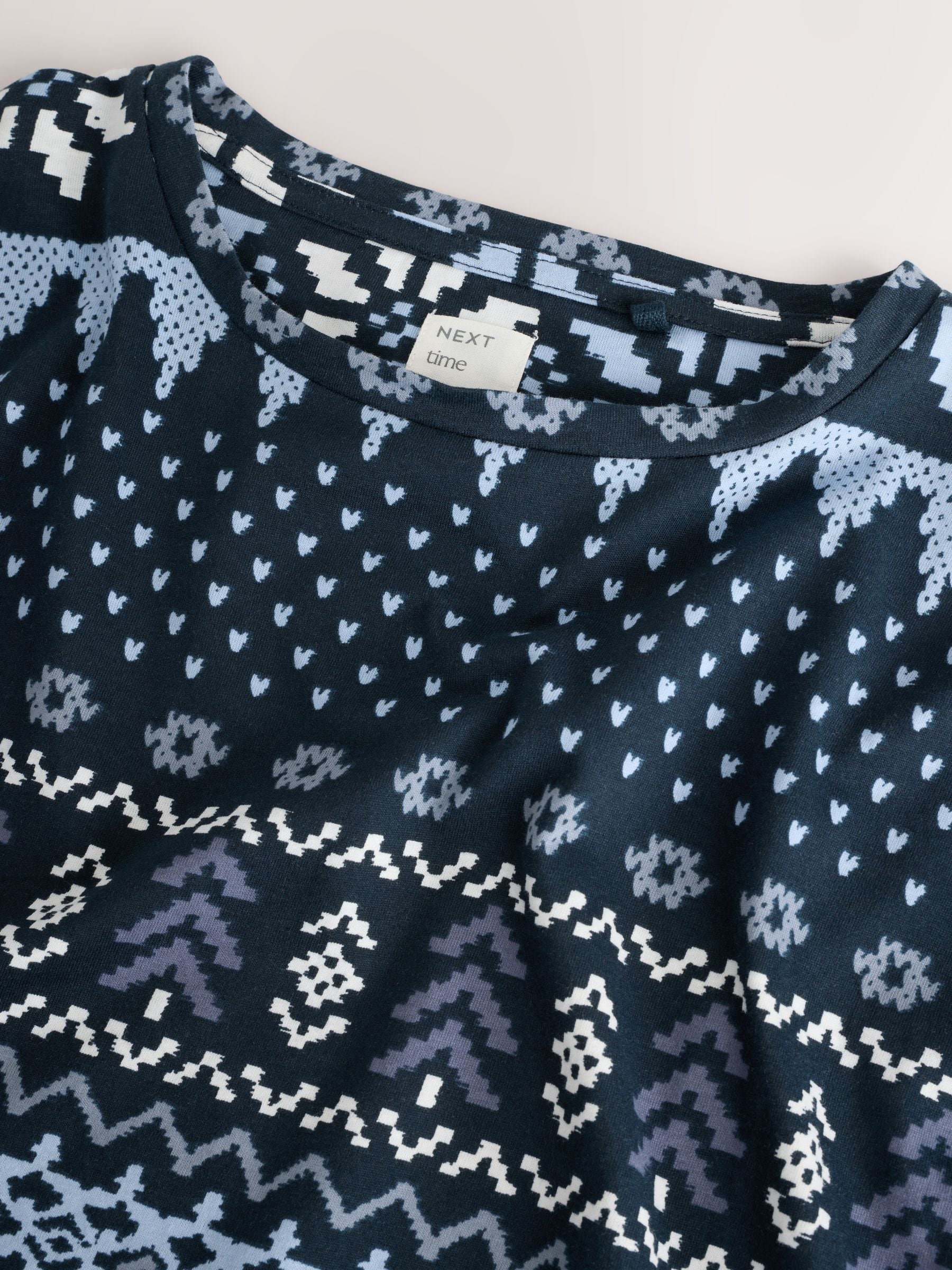 Marineblauwe paarden Print - Pyjama met lange mouwen