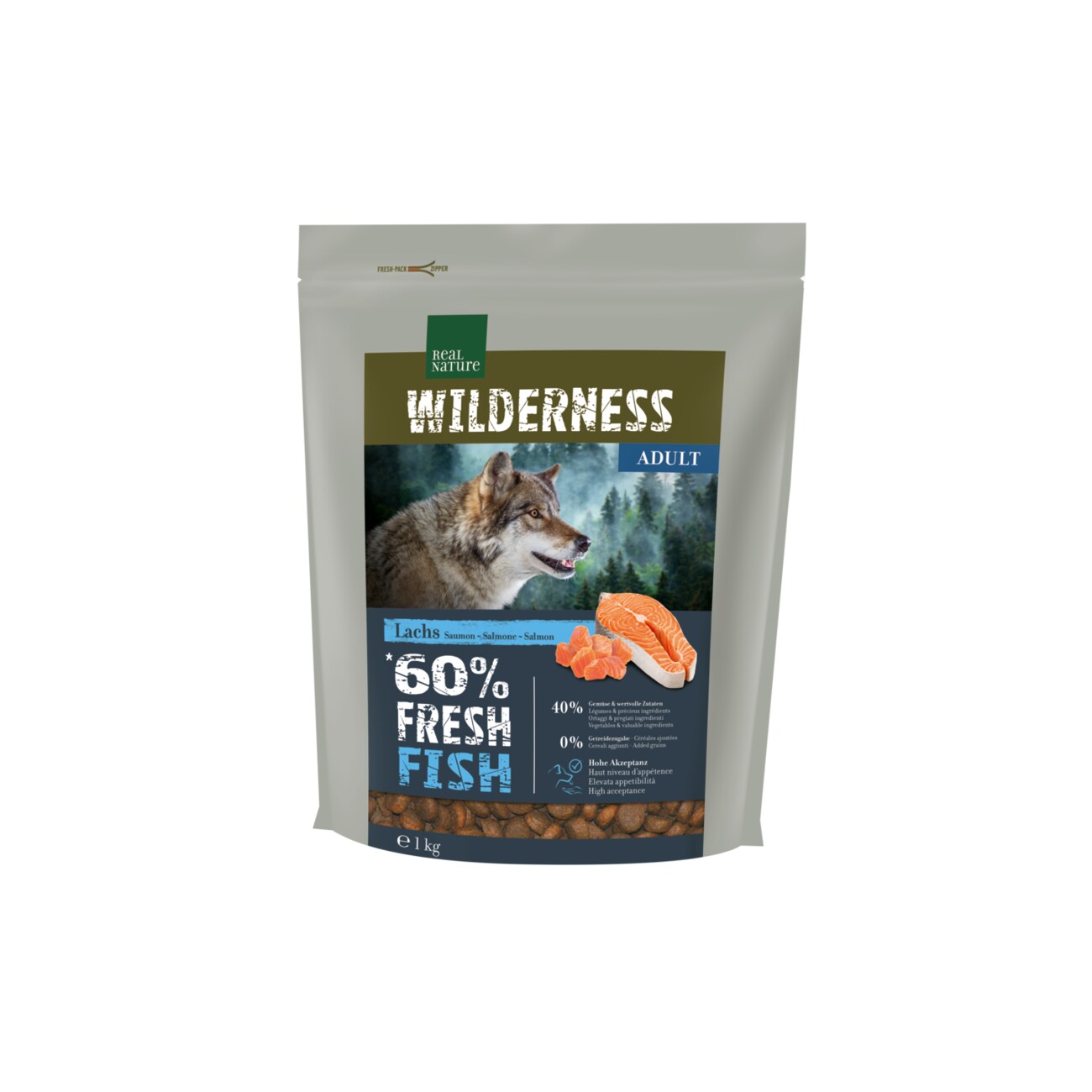 REAL NATURE WILDERNESS Fresh Fish Trockenfutter Hund, Adult 1 kg