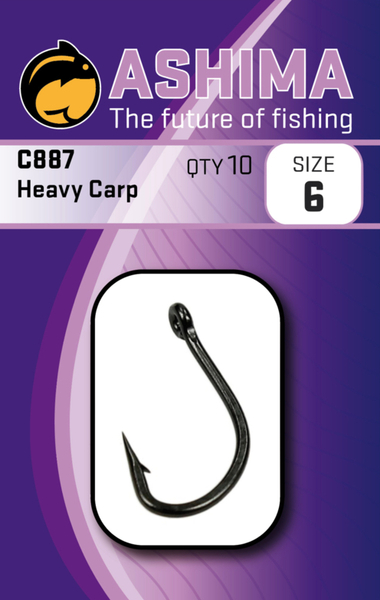 Hameçons Carpe Ashima C887 Heavy Carp Bulk OS Coated (50 pcs)