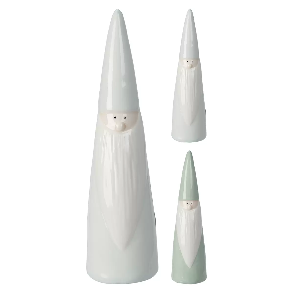 Zwergenkopf gross XMAS hellgrün,weiss