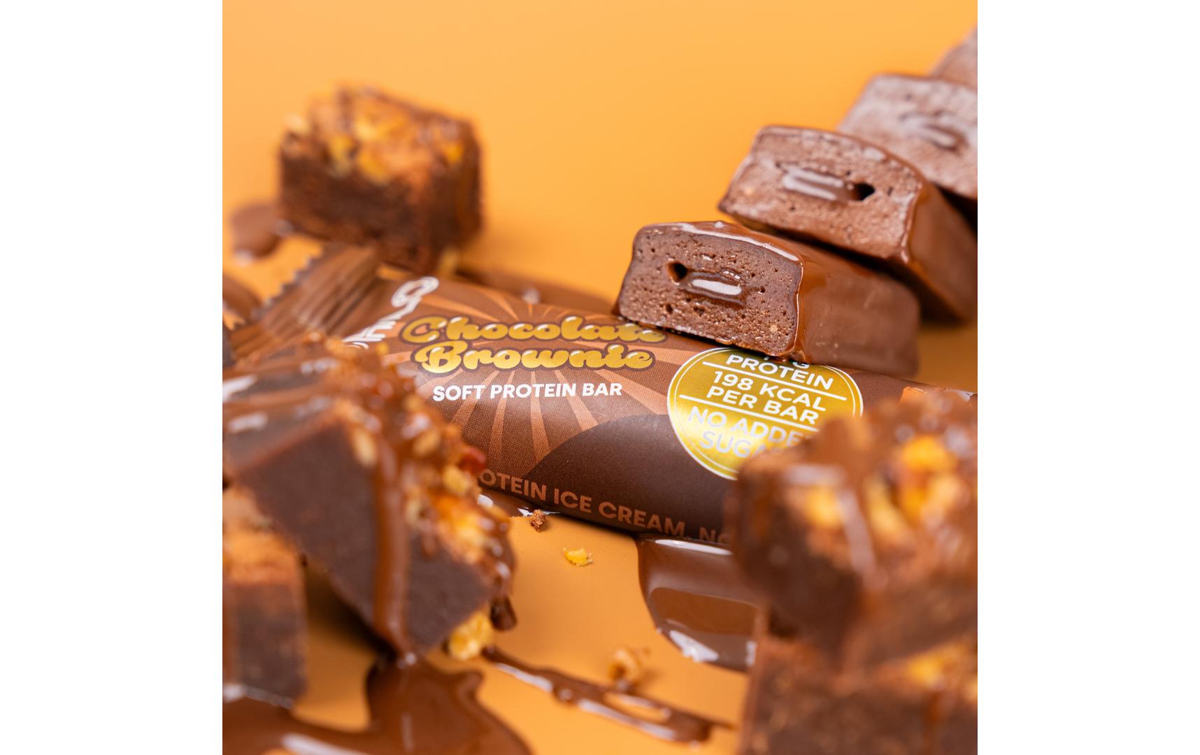 Riegel High Protein Soft Core Brownie, 12 x 55 gPerfekter Snack für unterwegs