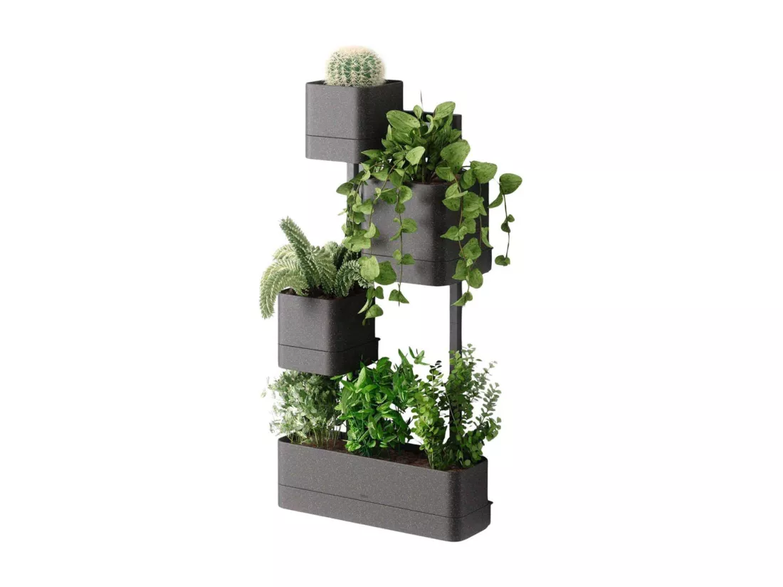 Pots à fleurs muraux Cubiko Noir Umbra