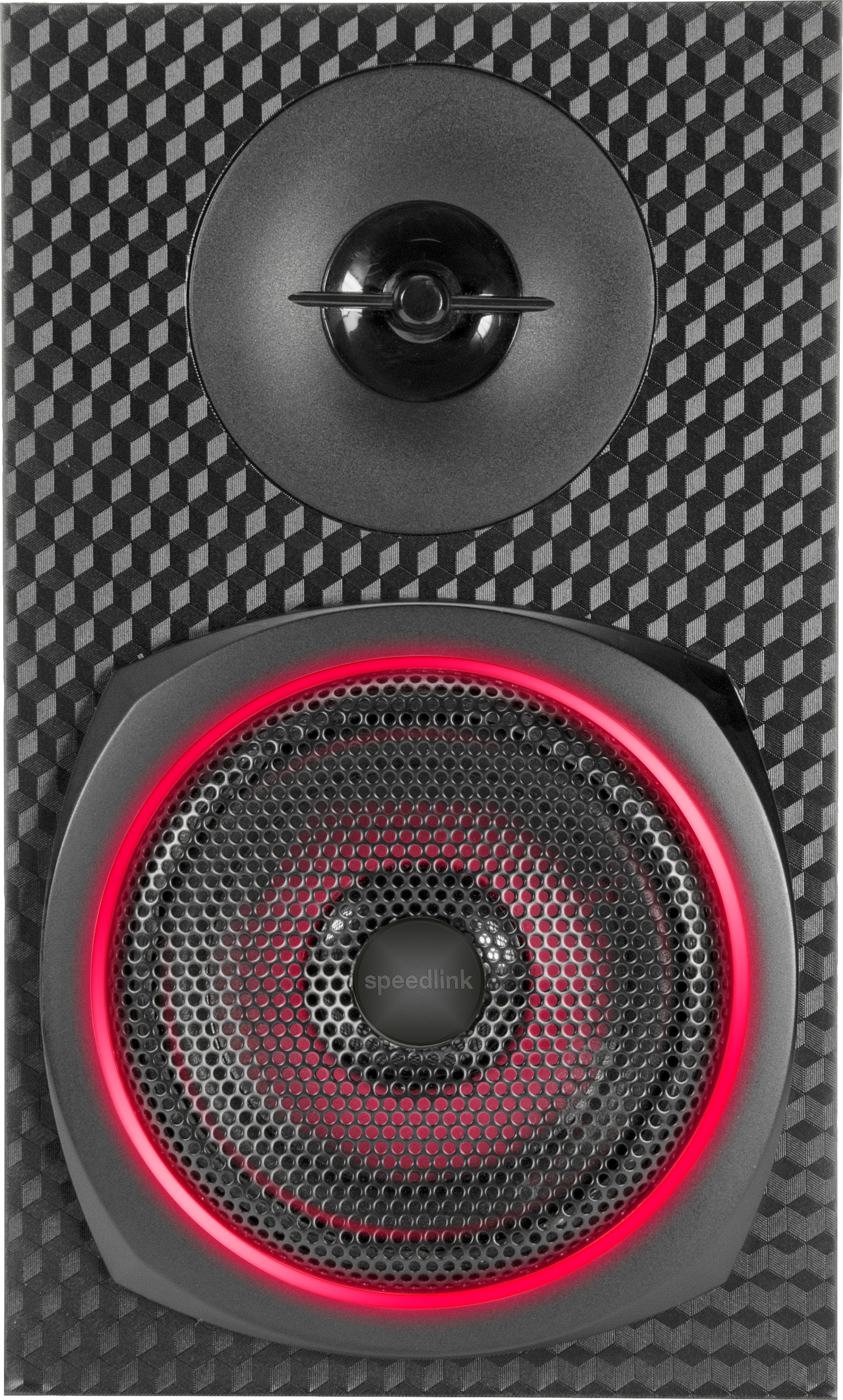 Speedlink 2.1 Soundsystem »GRAVITY CARBON RGB Subwoofer System aus Holz mit Bluetooth« 2.1 (Bluetooth Lautstärkeregelung 120 W) 60 W RMS, 120 W Spitzenleistung, 3,5mm Klinke, AUX, Tischfernbedienung