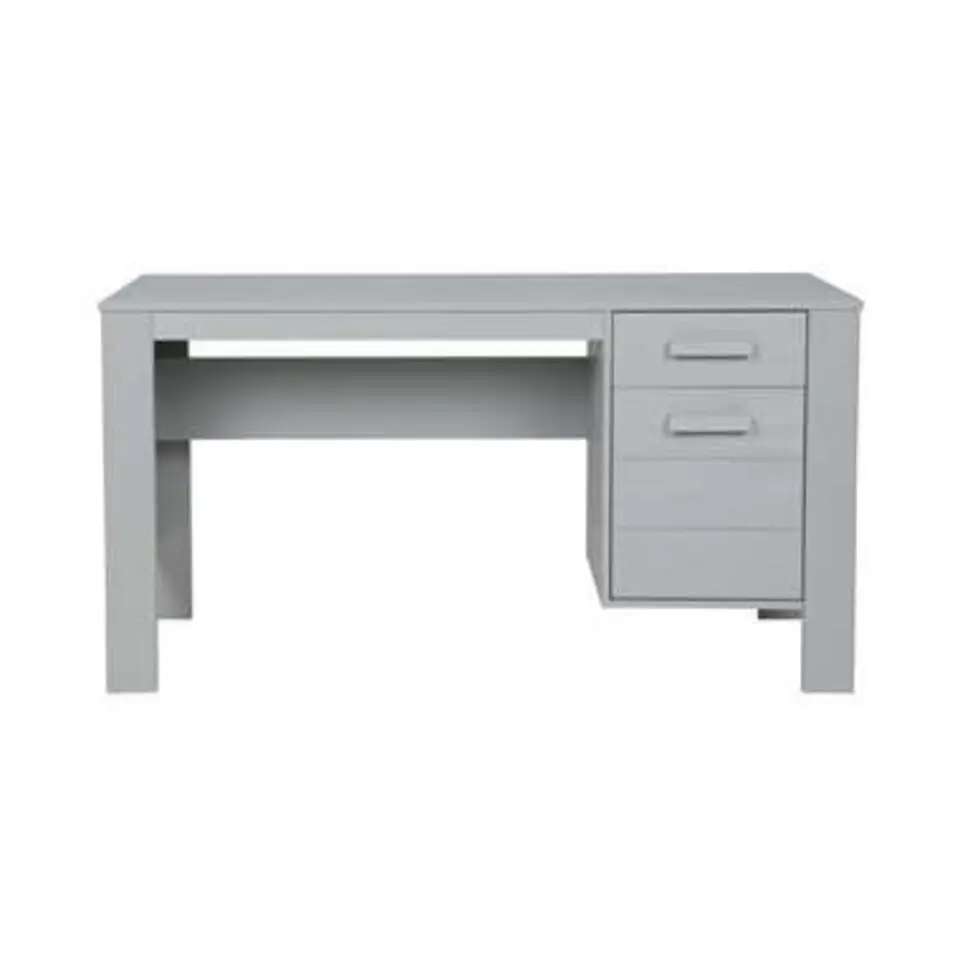WOOOD Dennis Bureau - Grenen Geborsteld - Betongrijs - 74x141x59