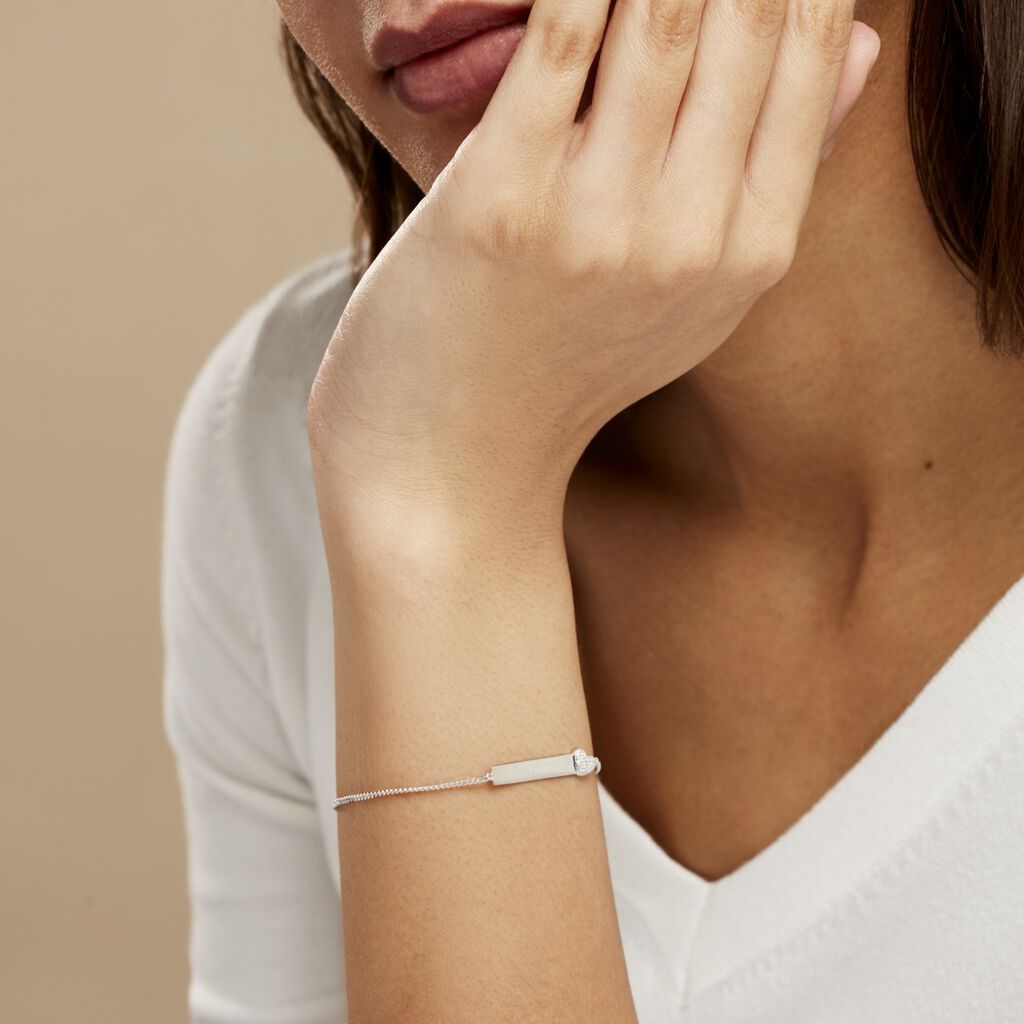 Bracelet Argent Rosule Oxydes De Zirconium