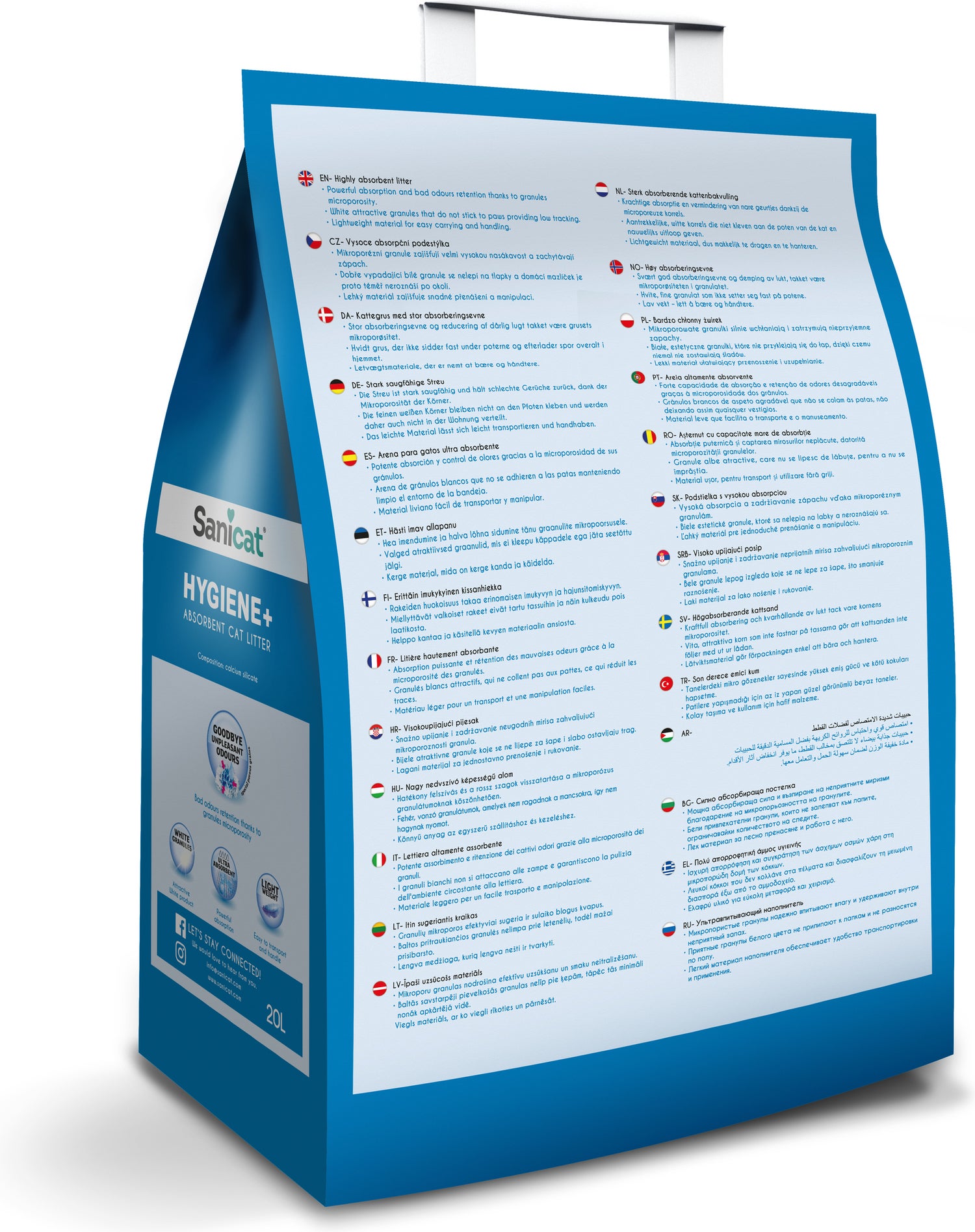 Sanicat kattenbakvulling Hygiëne+ 20 L