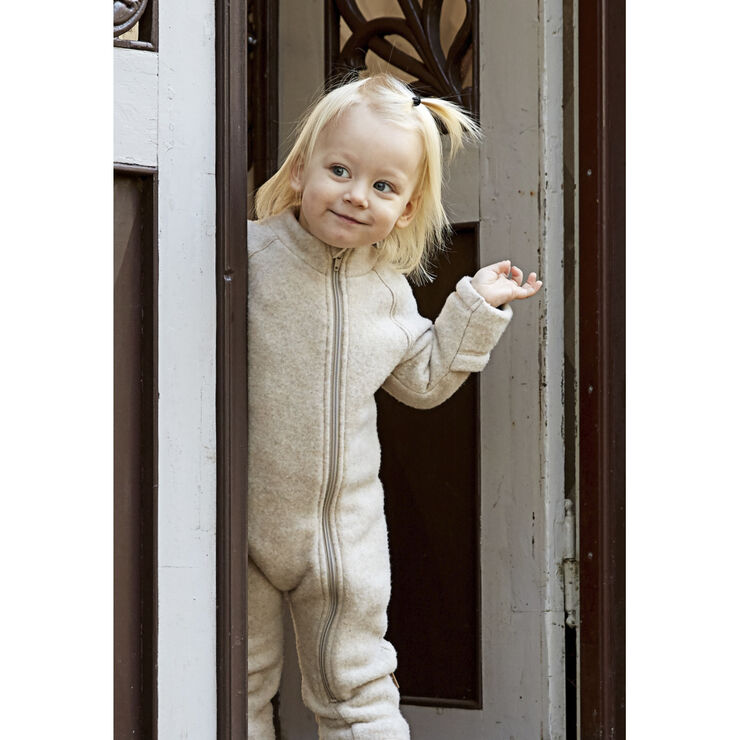 Mikk-Line Wool Baby Suit Melange offwhite