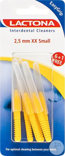Lactona EasyGrip Brosses Interdentaires Taille 2,5mm XX-Small Long 7 Pièces