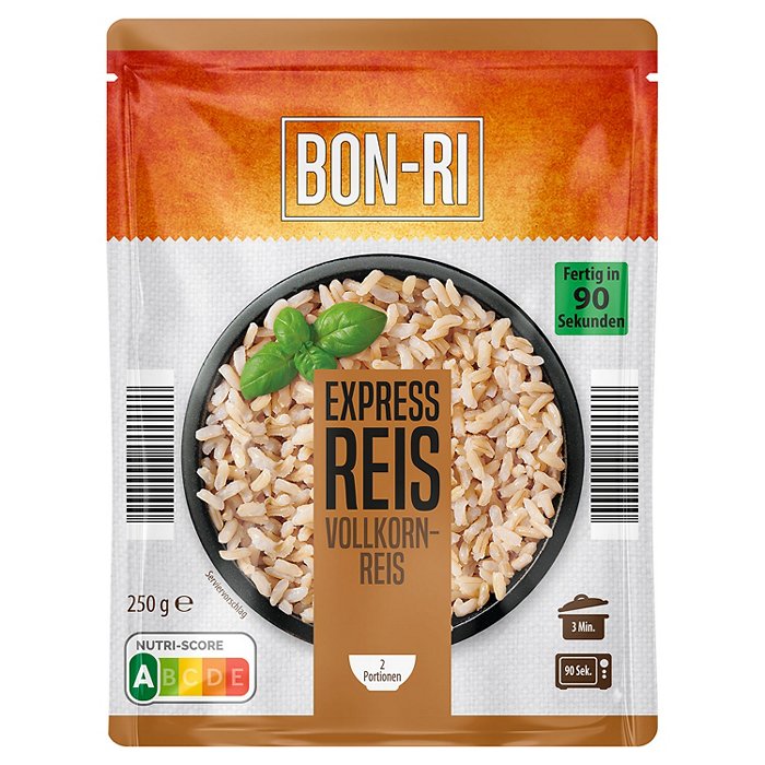 BON-RI Express-Reis pur 250 g, Brauner Reis