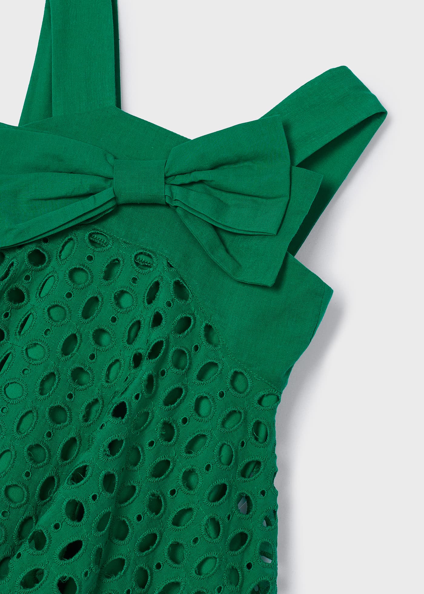 Vestido de algodão perfurado para meninas