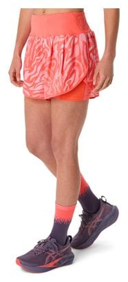 Short 2-en-1 Asics Road All Over Print 3.5in Corail Femme