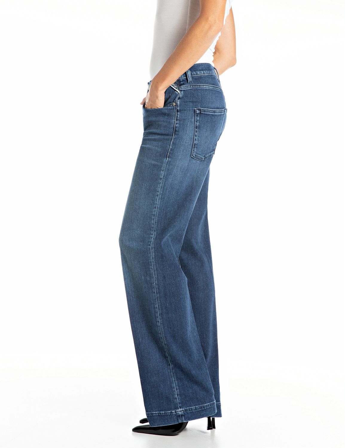 Replay Straight-Jeans »MELJA« mit weitem Bein