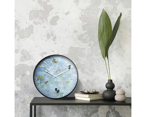 Wandklok, pond, kunststof, blauw, Ø 30 cm