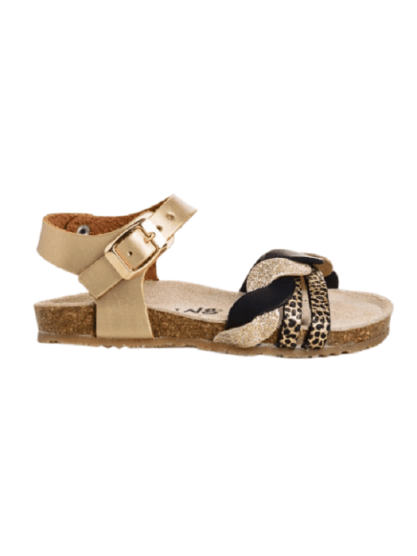 Sandales Fille SYBELLE Noir/Or - Reqins
