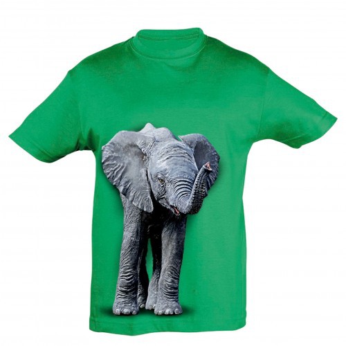 Camiseta de bebê menino com estampa de elefante, verde