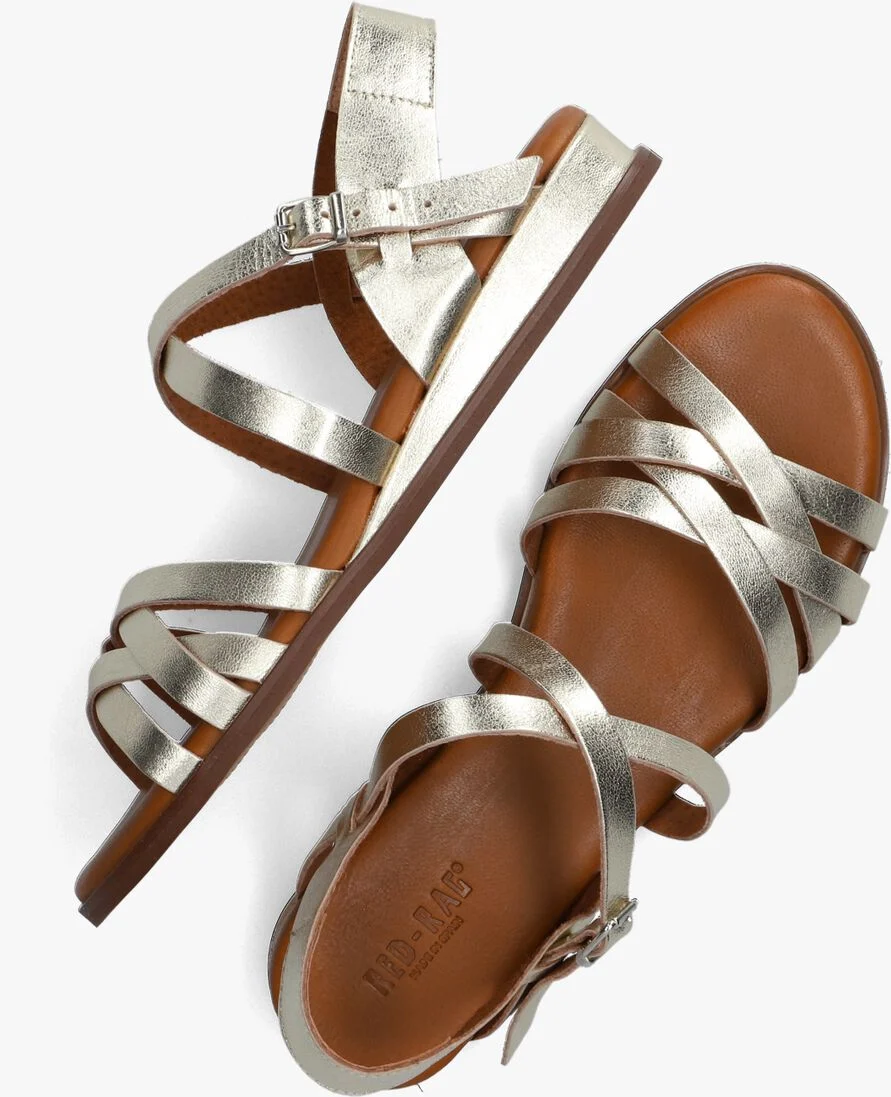 RED-RAG gouden red-rag sandalen 79542 tiny wedge