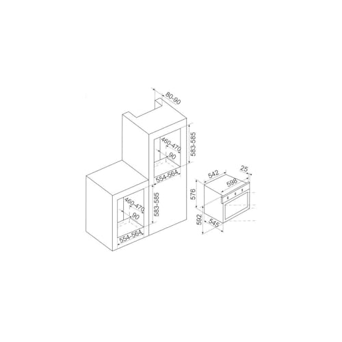 Four encastrable émail lisse Glem GFMG51IX   Four traditionnel Convection naturelle / 62 litres / Classe A / Inox / Tournebroche / Porte classique (2 vitres) / Four gaz : Gros électroménager