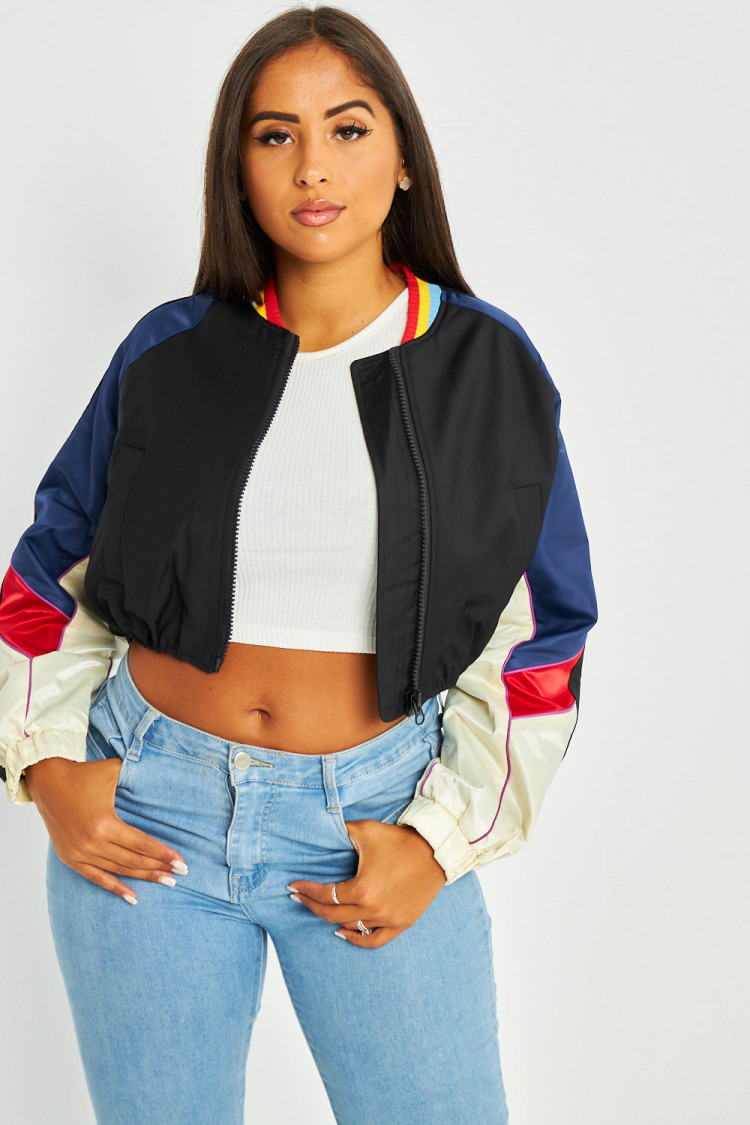 Veste courte noire colorée