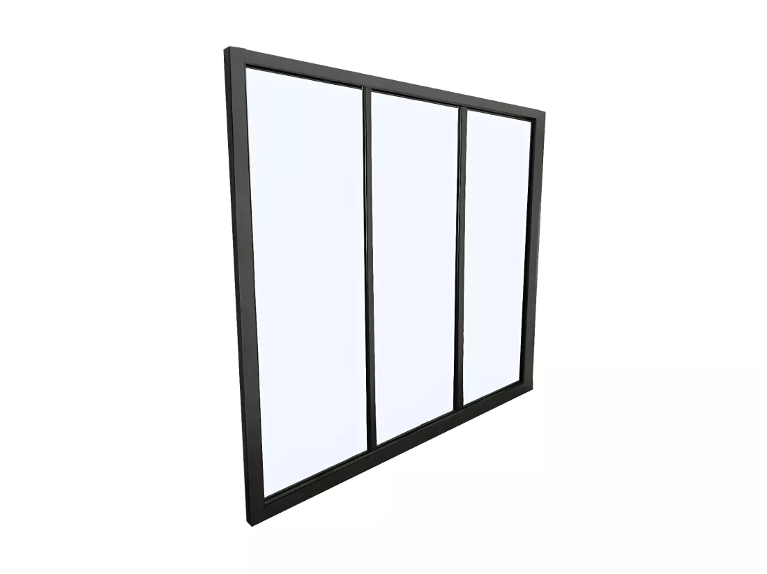 Verrière atelier en aluminium thermolaqué - 90x130 cm - Noir - BAYVIEW