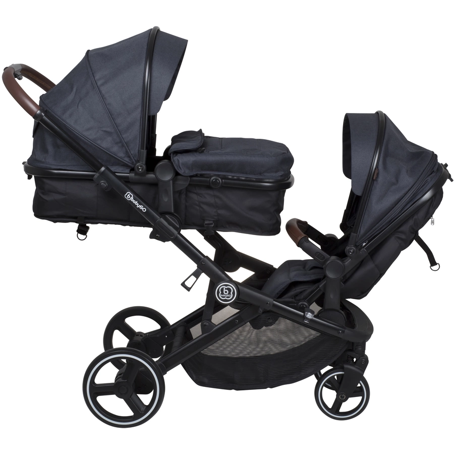 babyGO Geschwisterwagen Twinner Grey