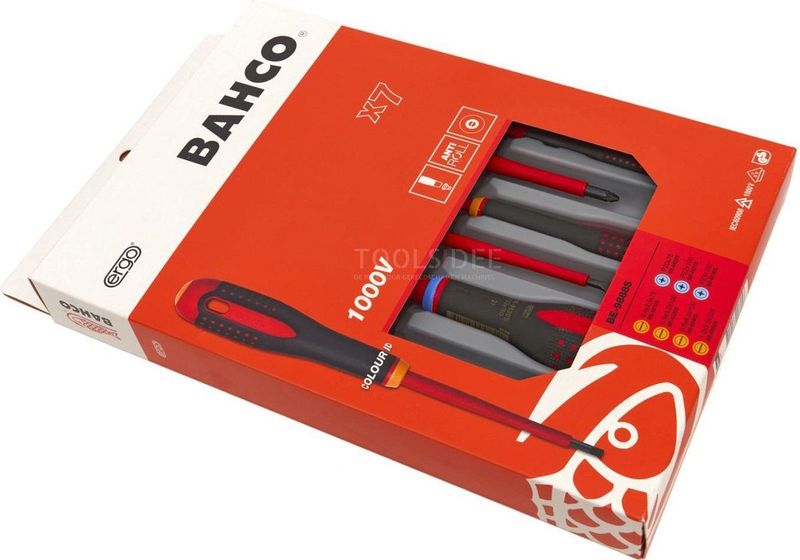 Bahco - ERGO™ VDE Geïsoleerde Schroevendraaierset - 7 Stuks - Zwarte Oxide Punt