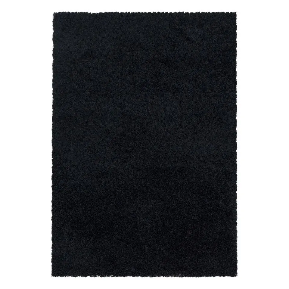 Monaco Soft Shaggy Hoogpolig Vloerkleed Black - 140x200 CM