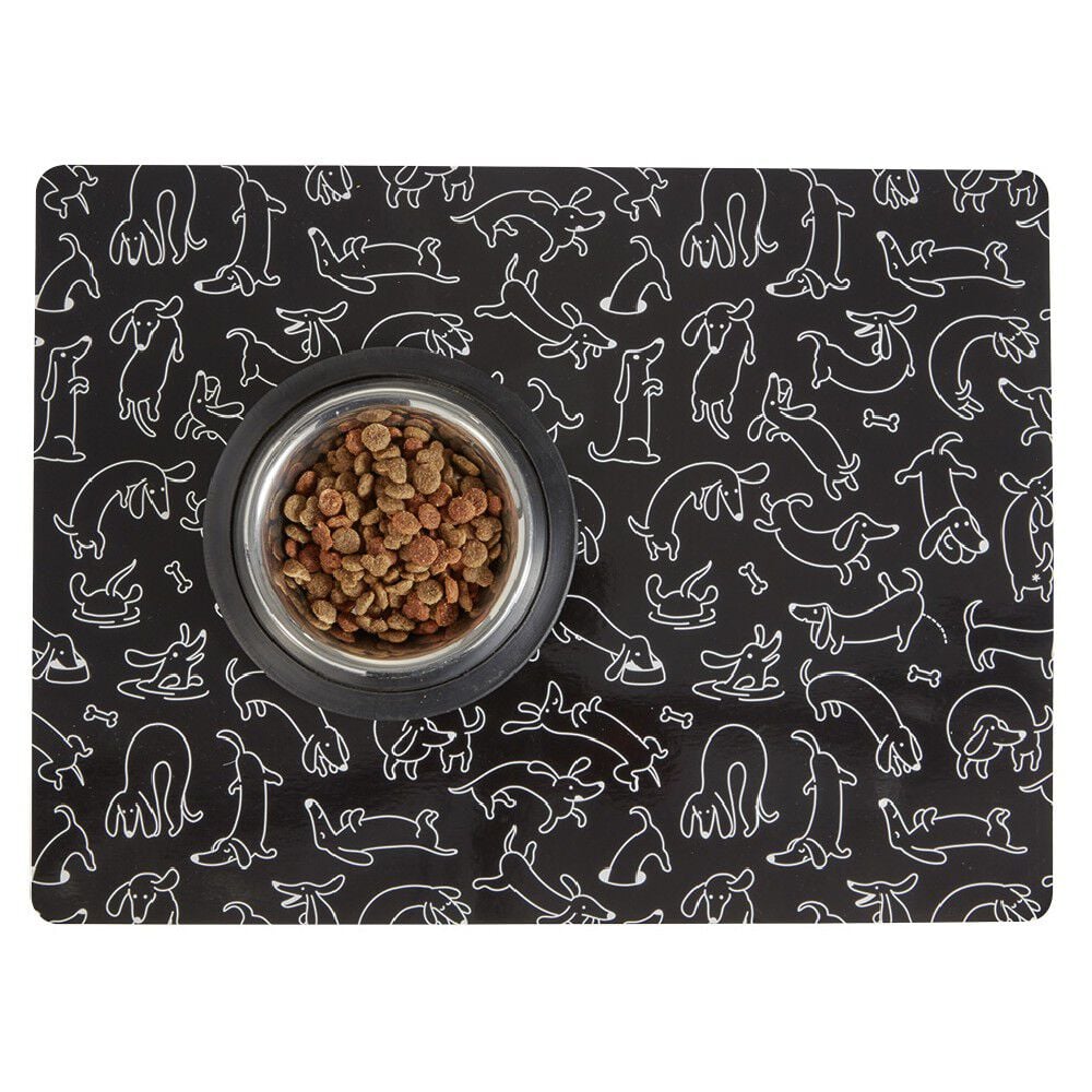 Tapis repose gamelle design chien 43x32 cm