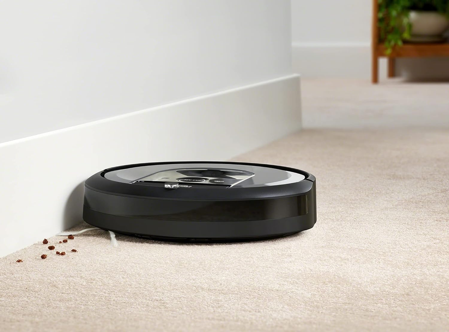 iRobot Roomba i7 (i7156) App-steuerbarer Saugroboter (Staubsauger Roboter), 2 Gummibürsten, Intelligente Kartierung, Sprachassistent-kompatibel, Reingt nach Objekten, Farbe: Light Silver