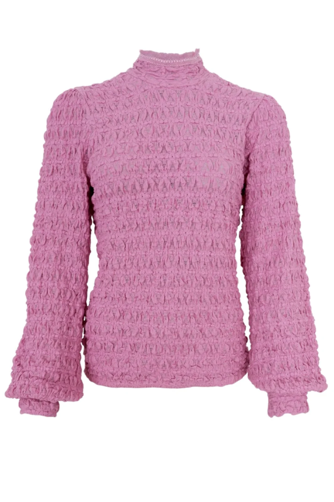 Black Colour Bceleonora Lace Blouse W. Turtleneck soft pink