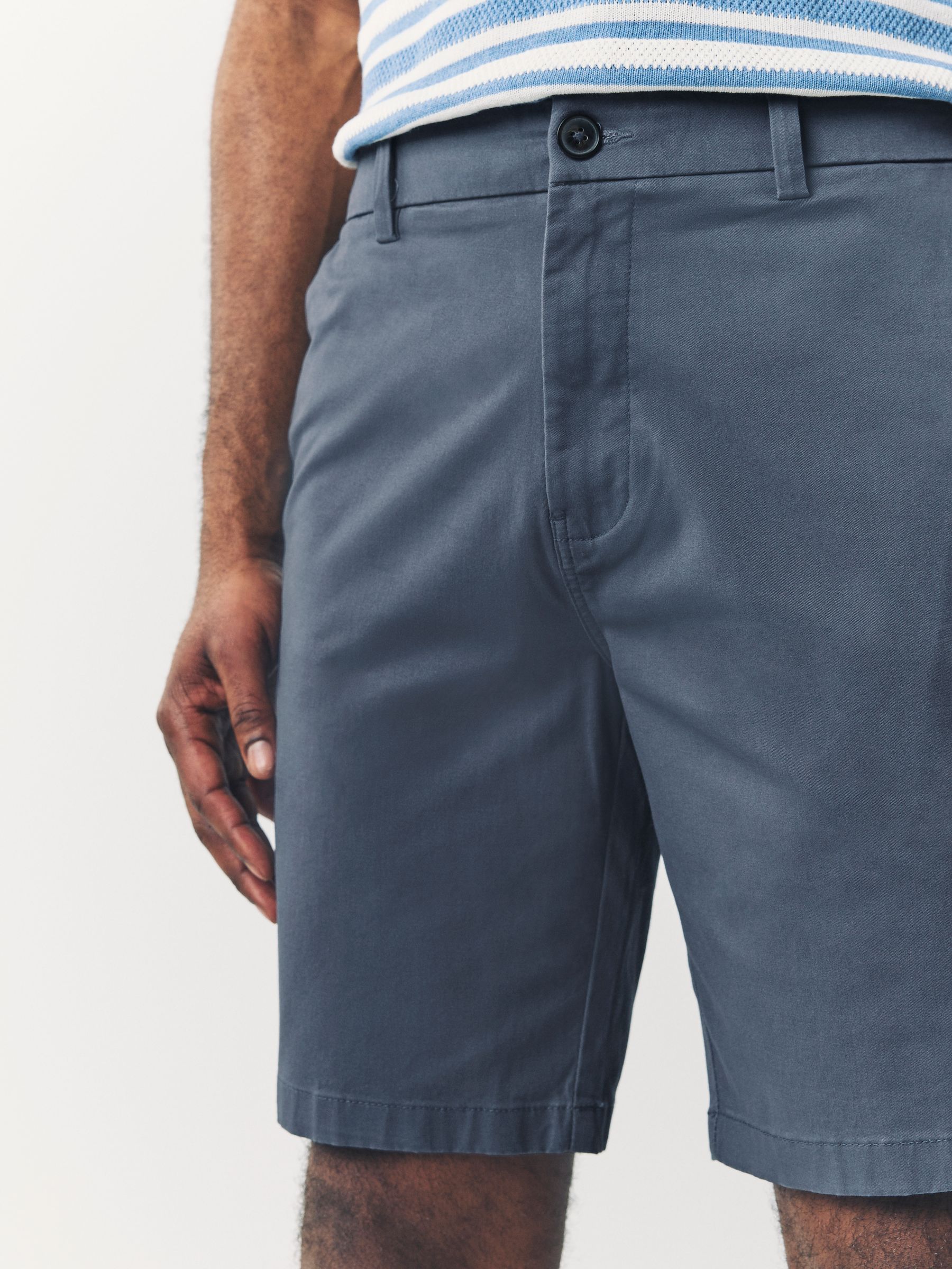 Zwart/vintage Blauw/Wit/Mushroom white - Slim Fit - Set van 4 chinoshorts met stretch
