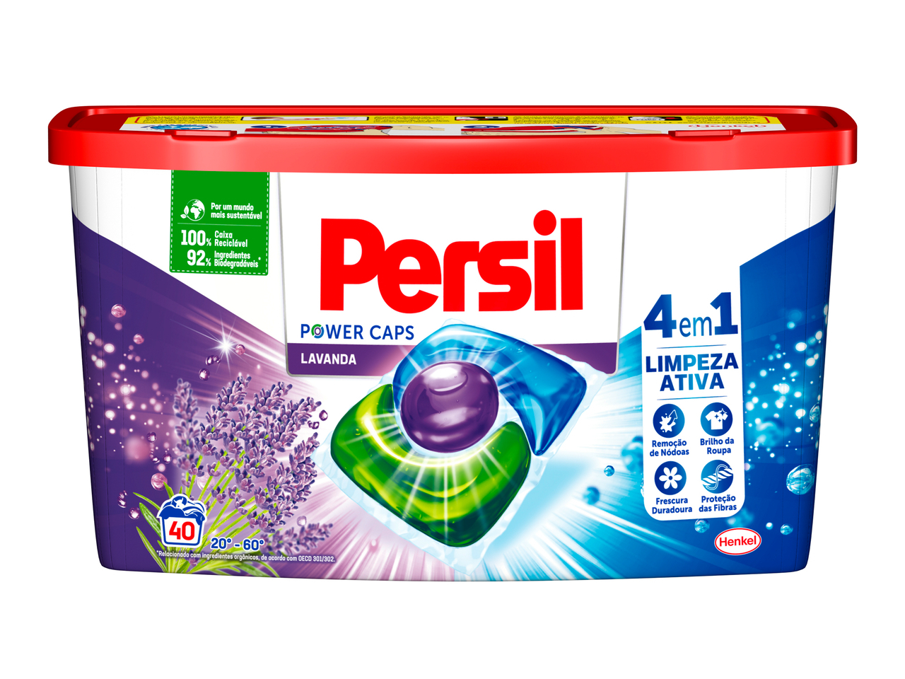 DETERGENTE ROUPA MÁQUINA CÁPSULAS PERSIL LAVANDA 40D