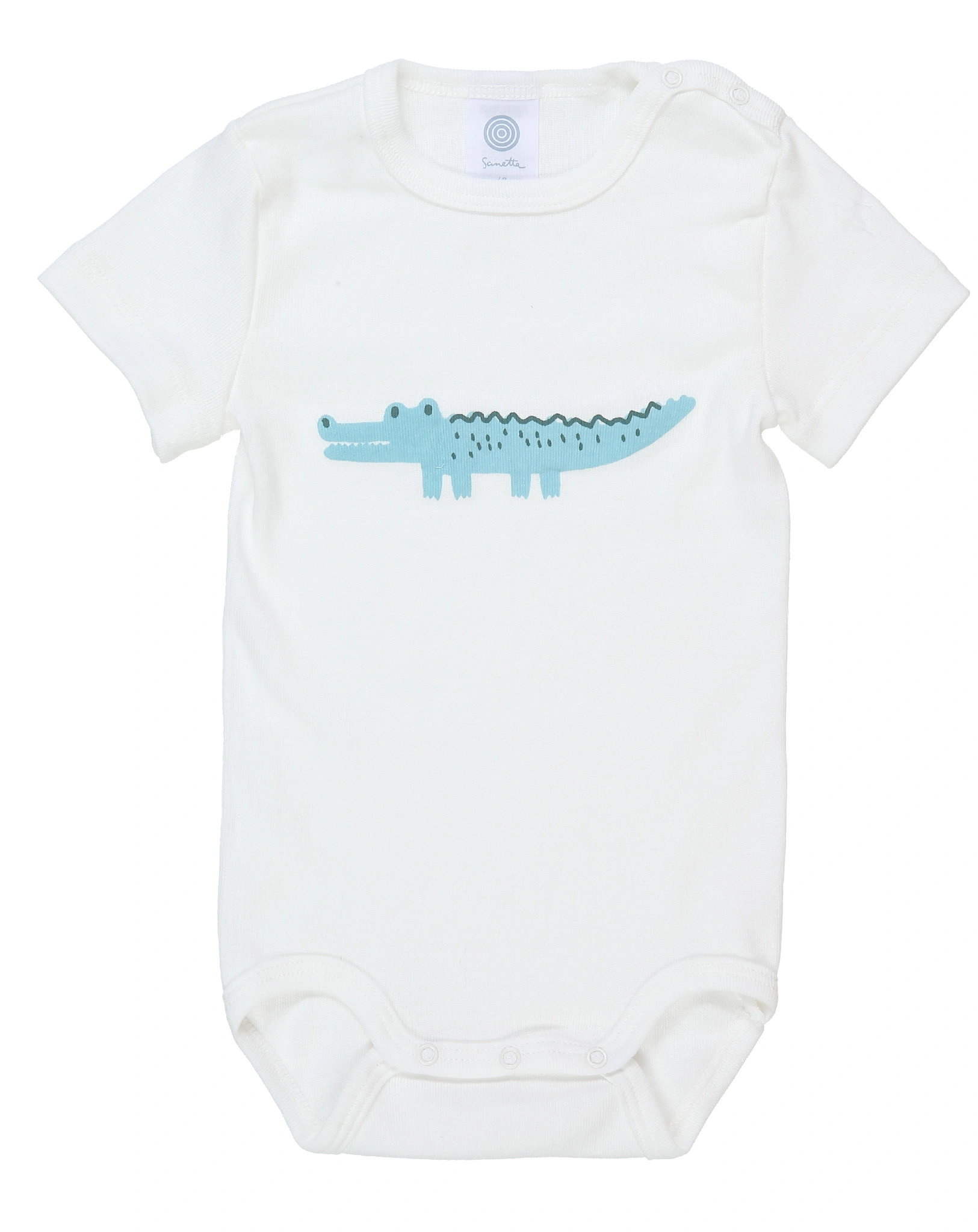 Kurzarmbody CROCODILE 2er-Pack in blau/weiß