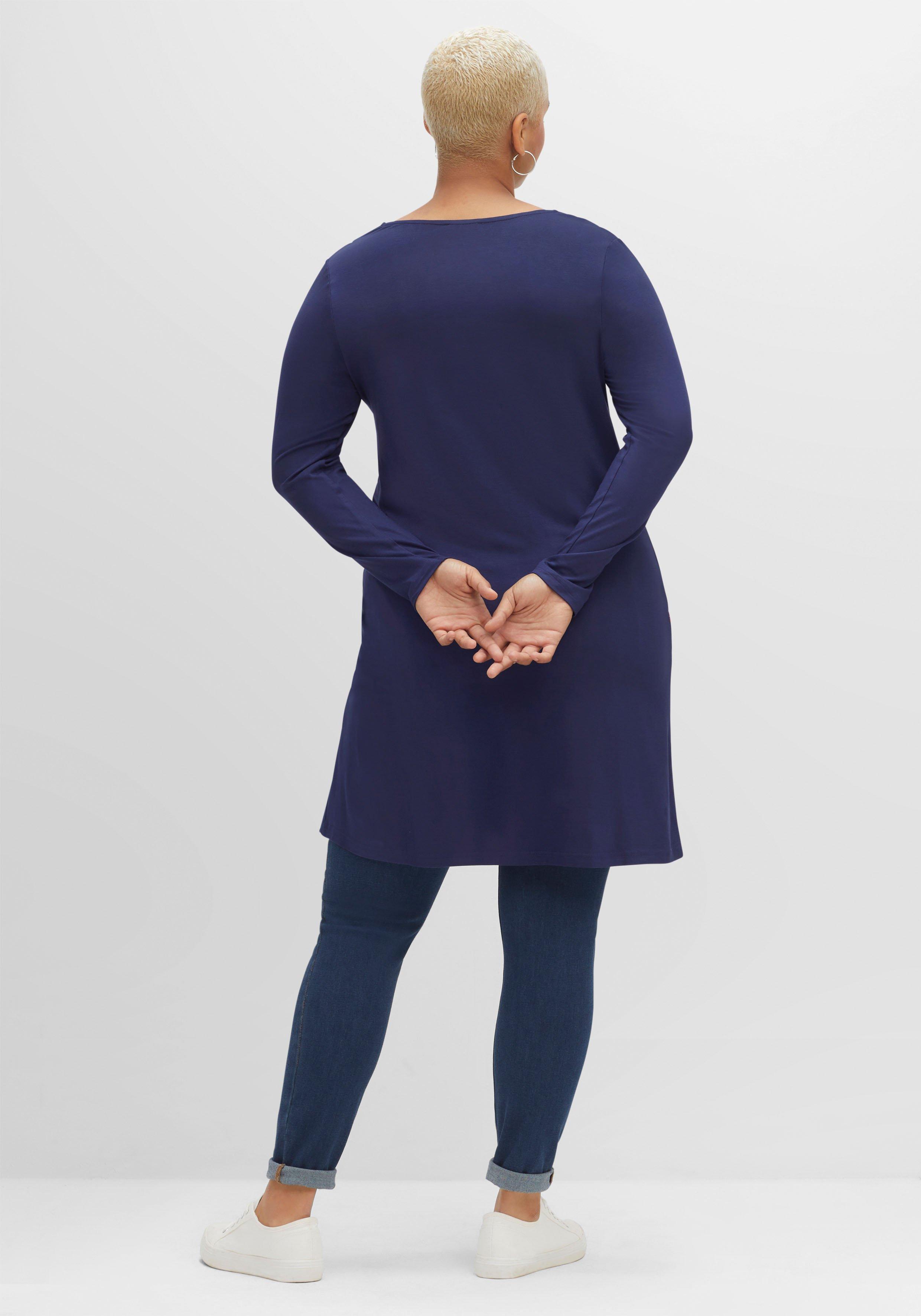 Jerseykleid mit Schnürung und Reißverschluss