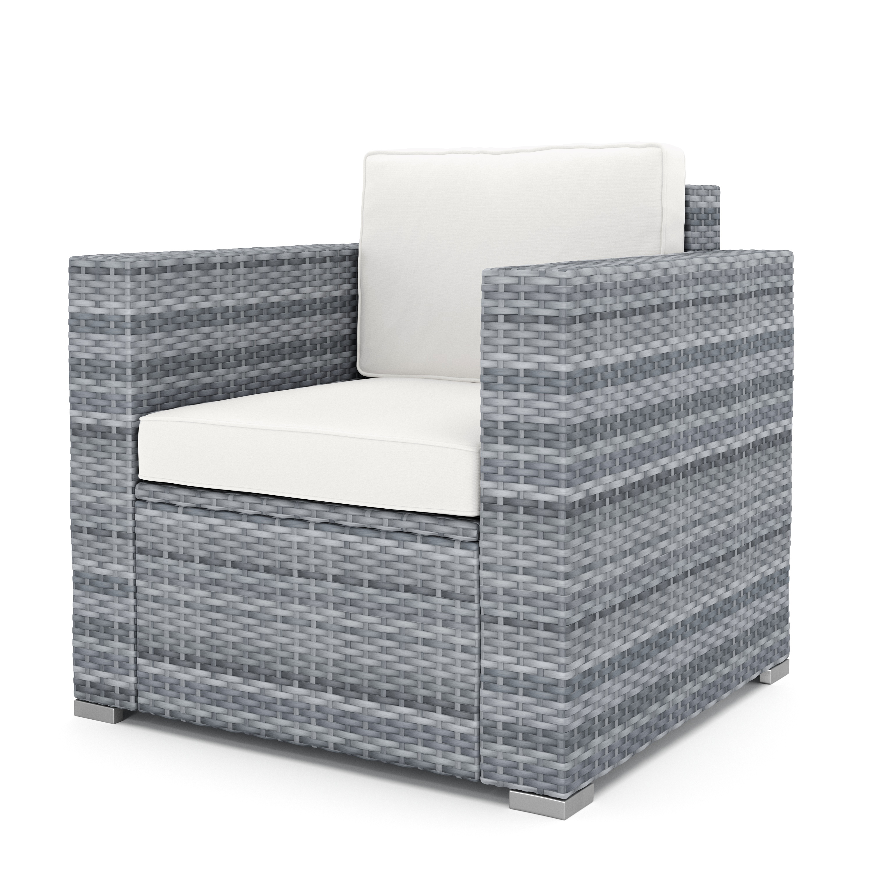 Rattanlounge VENEZIA grau/beige
