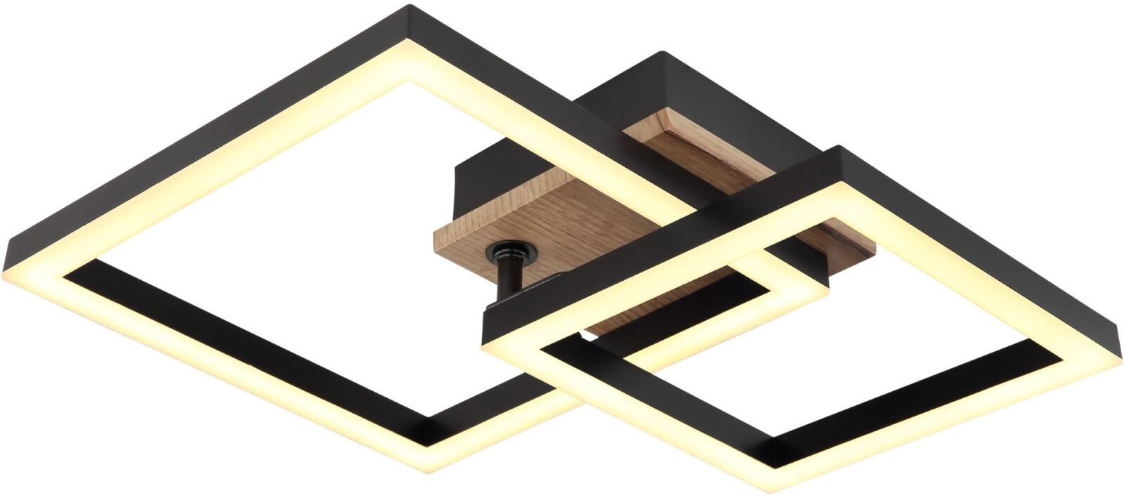 LED-Deckenleuchte - schwarz-holzfarben -beweglich - 42 cm