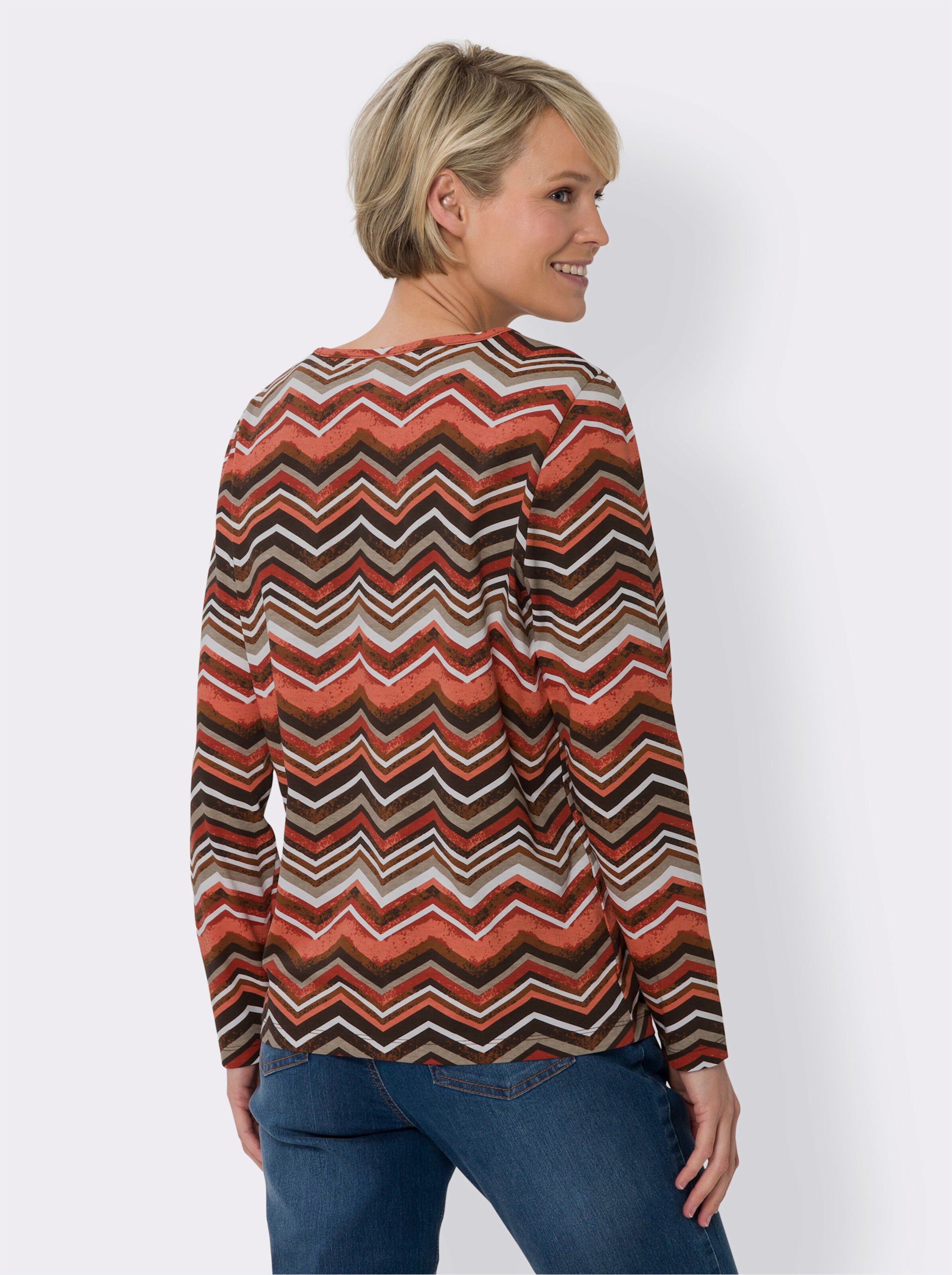Langarmshirt im Zick-Zack-Muster