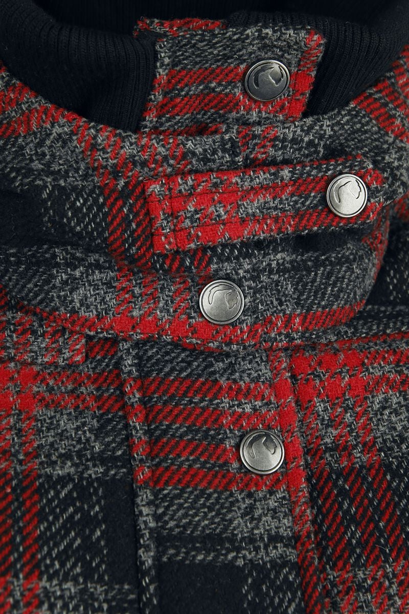 Short court à carreaux | Black Premium by EMP Manteau court
