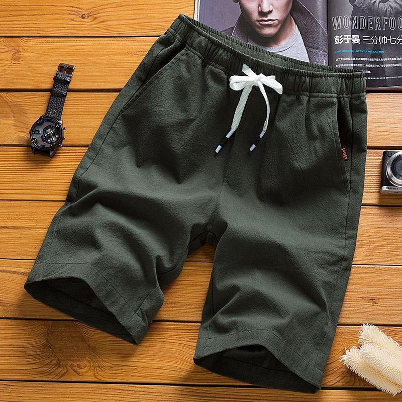 Ninine - Effen shorts met trekkoordtaille en rechte pijpen