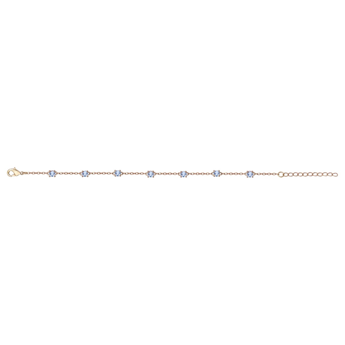 Bracelet souple multi-motifs en Plaqué Or avec spinelle bleu topaze