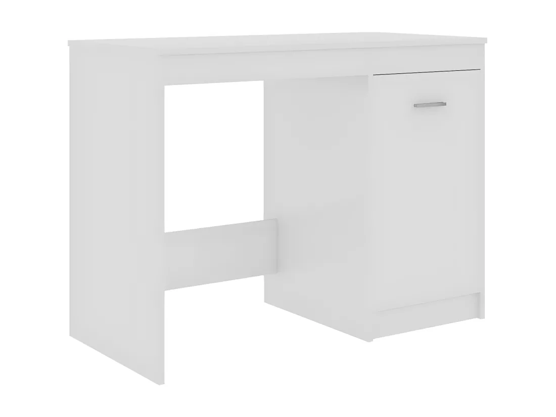 Bureau Blanc brillant 100x50x76 cm Aggloméré