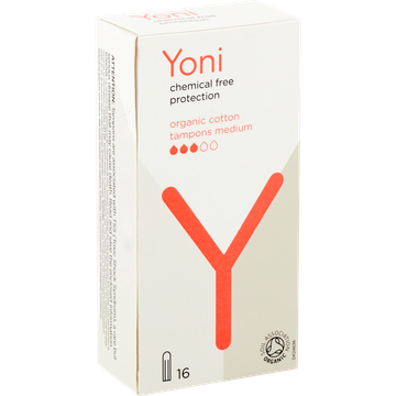 Yoni tampons medium 100% biologisch katoen 16 stuks